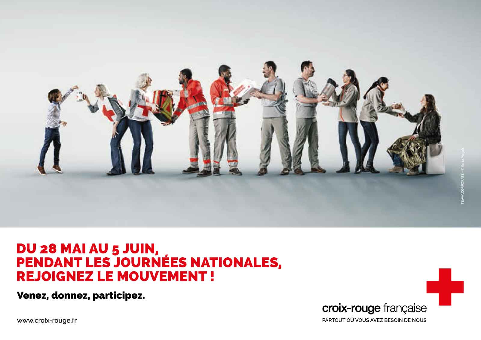 Annonce Presse Croix-Rouge Française - Rejoignez le mouvement - DA Julien Delarasse