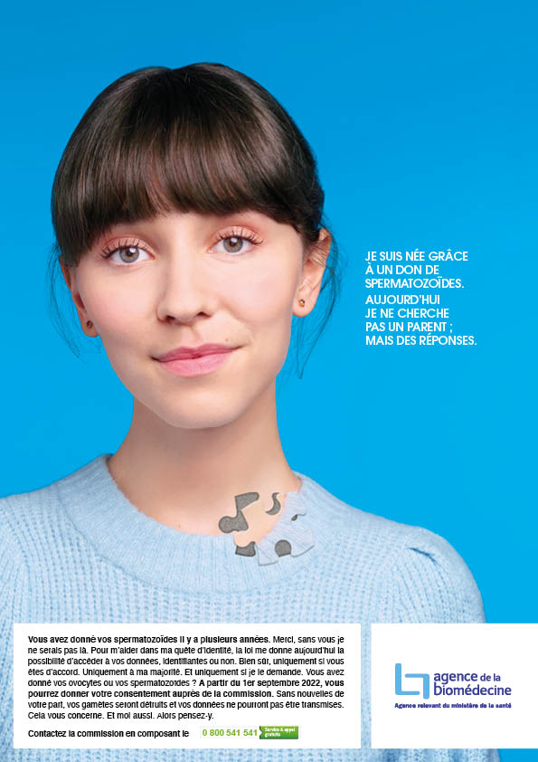 Affiche Campagne Origines - Fin de l'anonymat des donneurs - DA Julien Delarasse 1