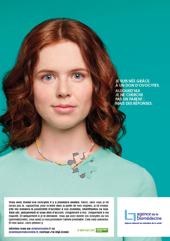 Visuel Publicitaire Agence de la Biomédecine - Droit d'accès aux origines 2